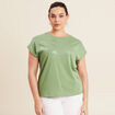 T-shirt manches courtes vert femme