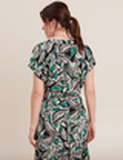 Blouse manches courtes vert femme