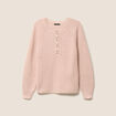 Pull col tunisien manches longues vieux rose femme