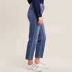 Jean coupe droite 7/8&egrave;me denim stone femme