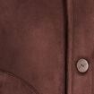 Veste r&eacute;versible duveteuse marron fonc&eacute; femme