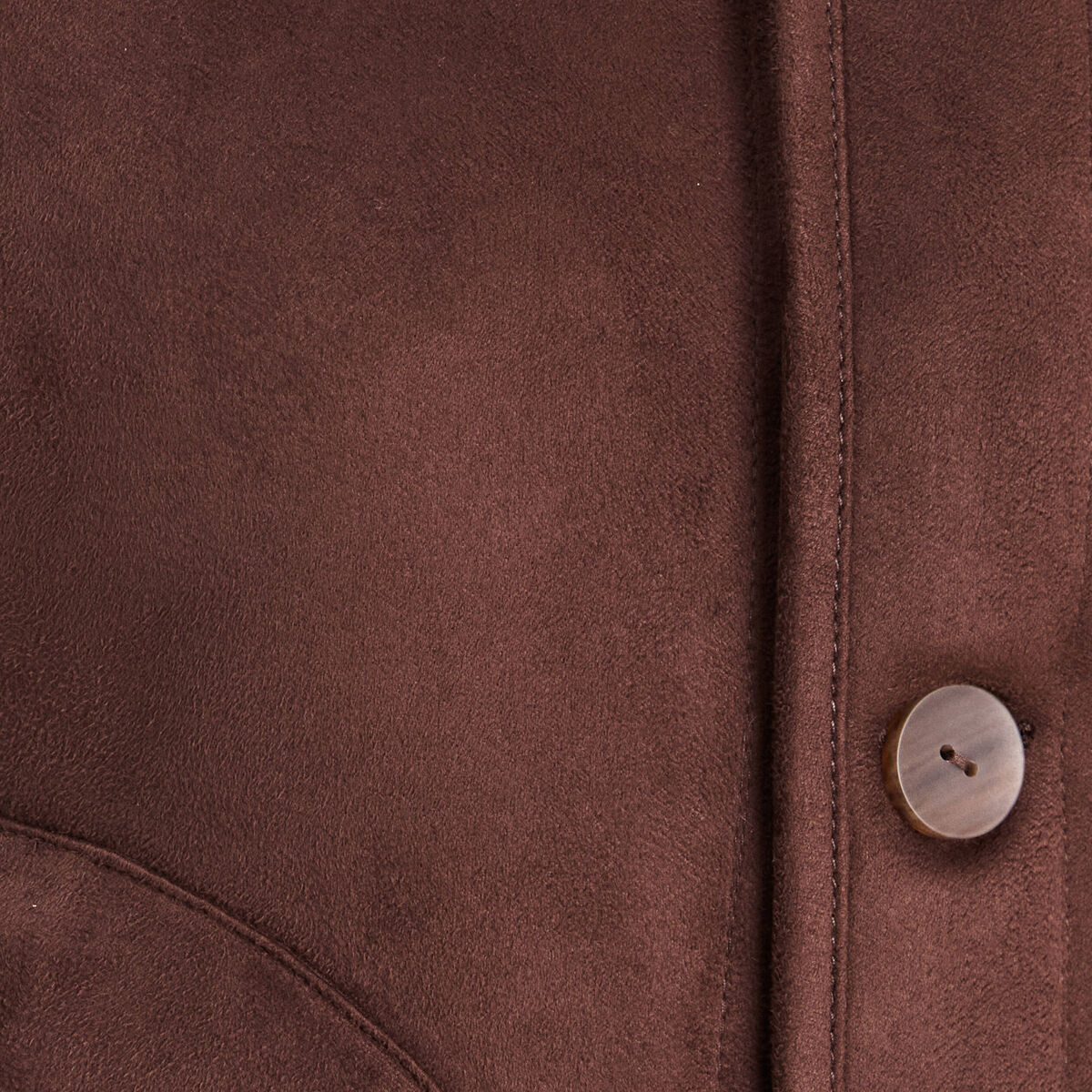 Veste r&eacute;versible duveteuse marron fonc&eacute; femme