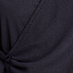 Blouse col V manches coude bleu foncé femme