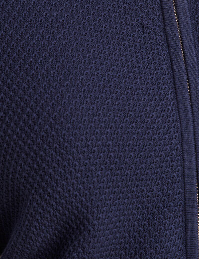 gilet réversible coton manches longues bleu marine femme
