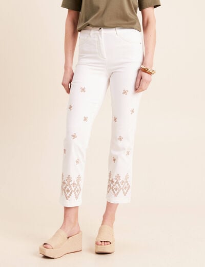 Pantalon magique Le L&eacute;ger coupe droite beige femme