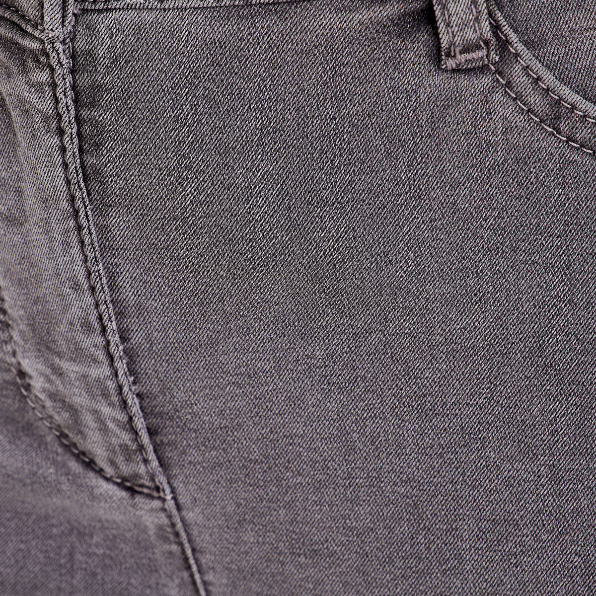 Jeans léger taille standard 7/8ème denim gris femme