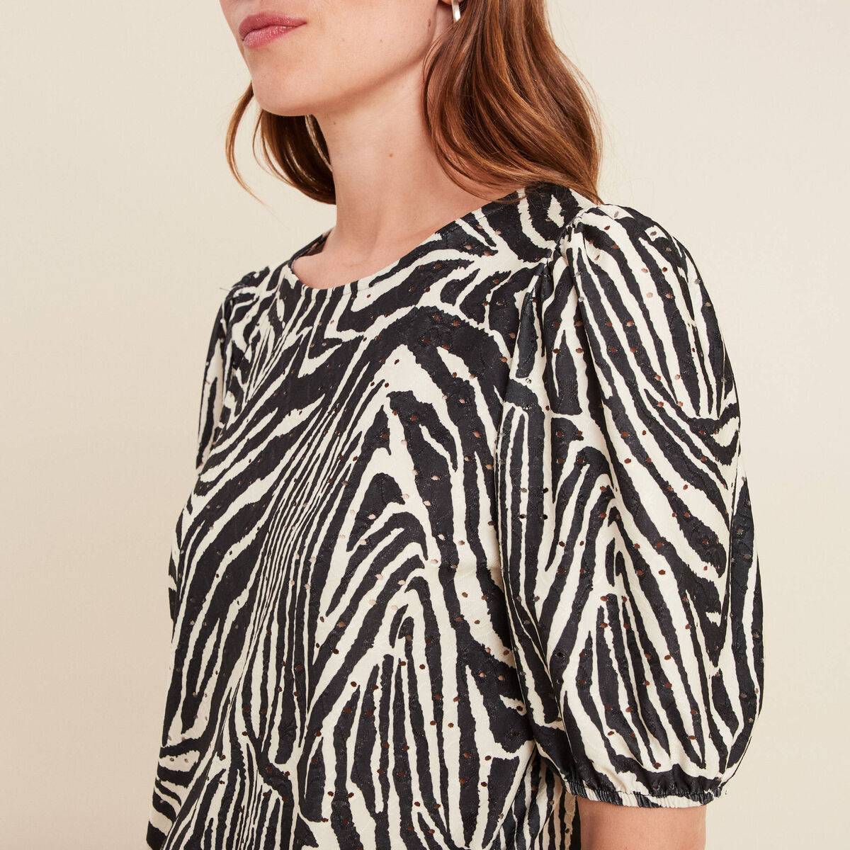 Blouse manches courtes noir femme