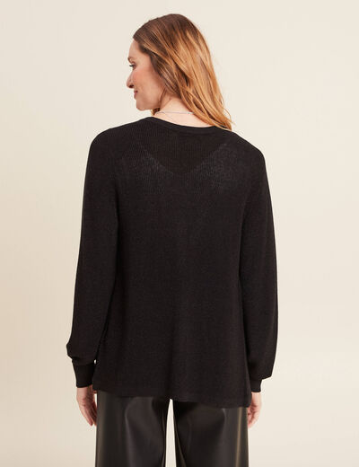 Gilet manches longues noir femme