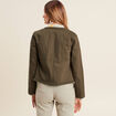 Veste en jean détails tressés vert olive femme