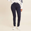 Pantalon léger taille haute long bleu marine femme