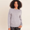 Pull cachemire col montant gris clair femme