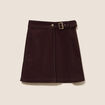 Jupe en velours marron fonc&eacute; femme
