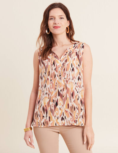 Blouse sans manches blanc femme