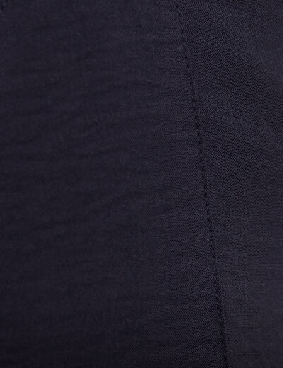 Pantalon flou ceinturé bleu foncé femme