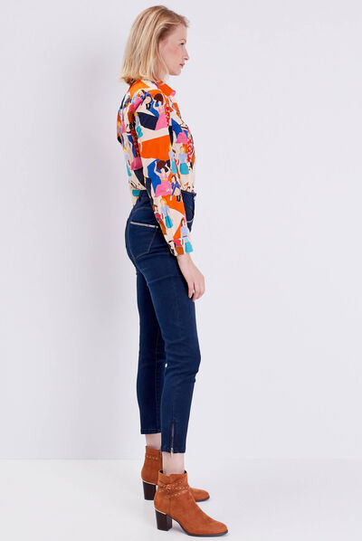 Jean ajusté 7/8ème denim brut femme