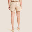 Short taille haute beige fonce femme
