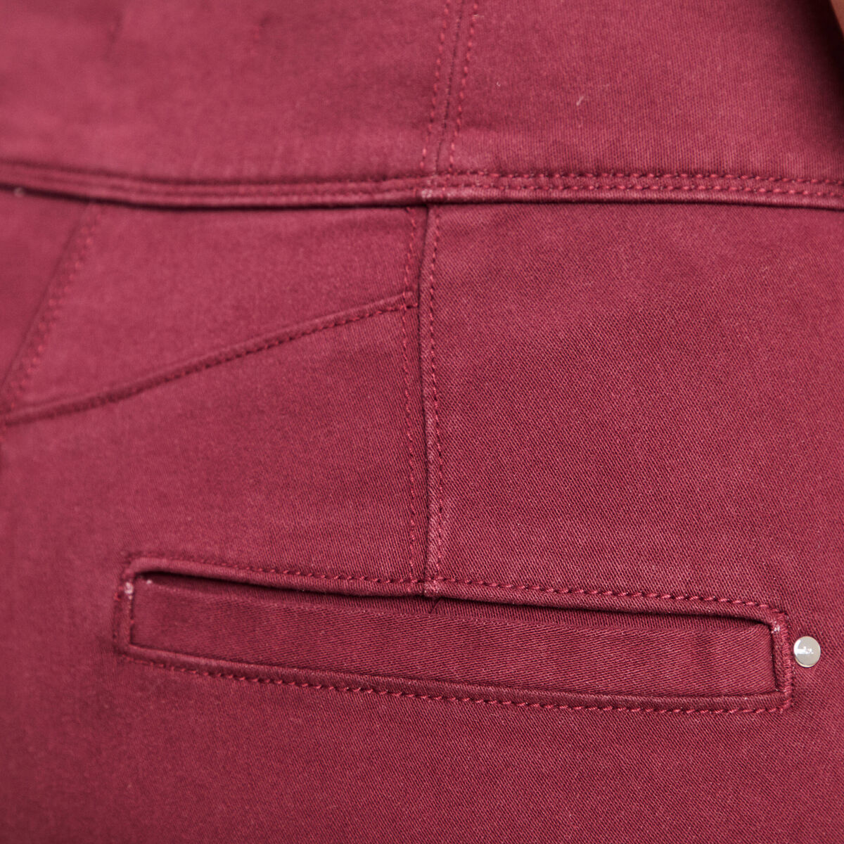 Pantalon coupe bootcut &agrave; pont bordeaux femme