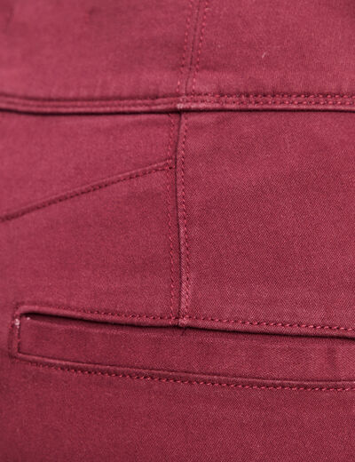 Pantalon coupe bootcut &agrave; pont bordeaux femme
