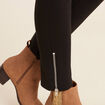 Pantalon ajusté détails zippés noir femme