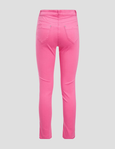 Pantalon ajusté rose fushia femme