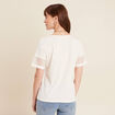 T-shirt manches courtes ecru femme