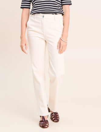 Jean taille haute sable femme