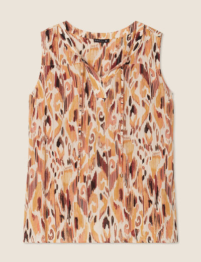 Blouse sans manches blanc femme