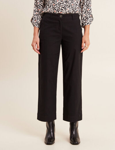 Pantalon large 7/8ème noir femme