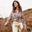 Chemise manches longues multicolore femme