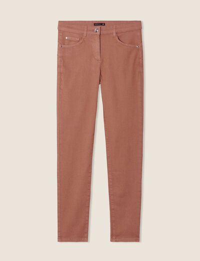 Pantalon léger taille standard 7/8ème marron femme