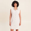 Robe droite courte sans manches fluide taupe femme