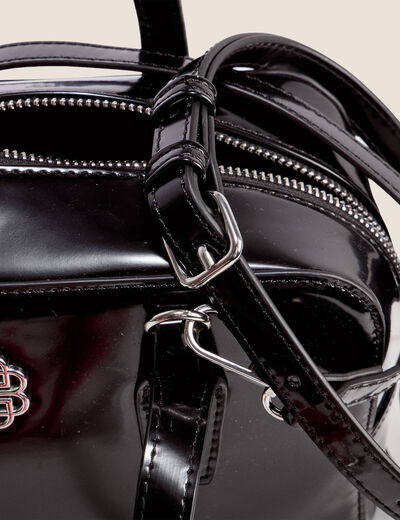Sac en bandouli&egrave;re doubl&eacute; noir femme