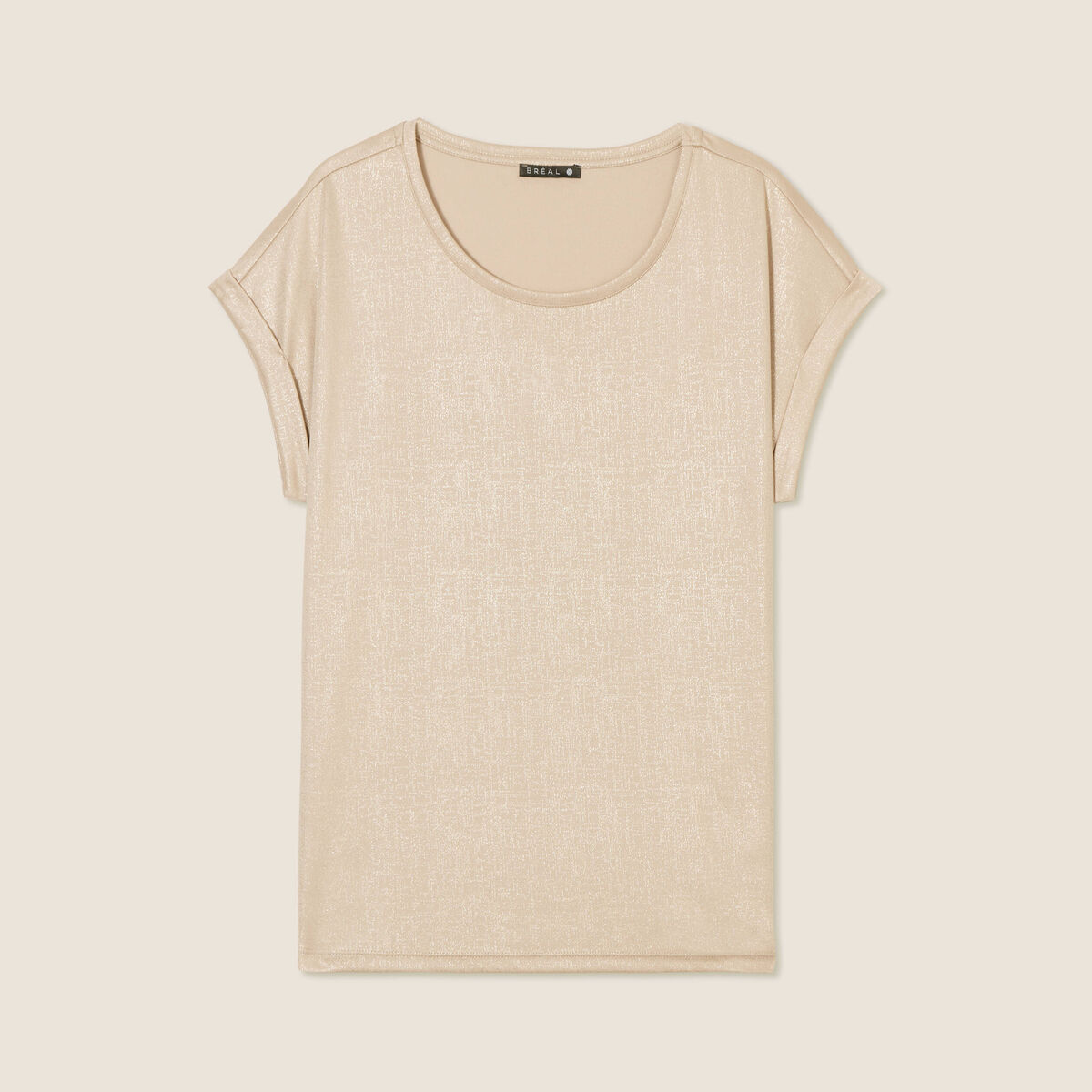 T-shirt manches courtes couleur or femme