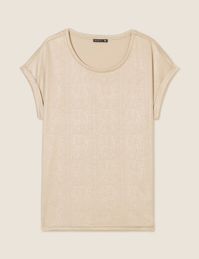 T-shirt manches courtes couleur or femme