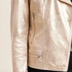 Veste esprit motard zipp&eacute;e couleur or femme