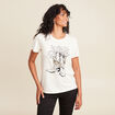 T-shirt cintré court manches courtes ecru femme