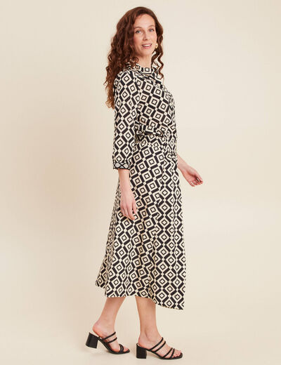 Jupe longue évasée noir femme