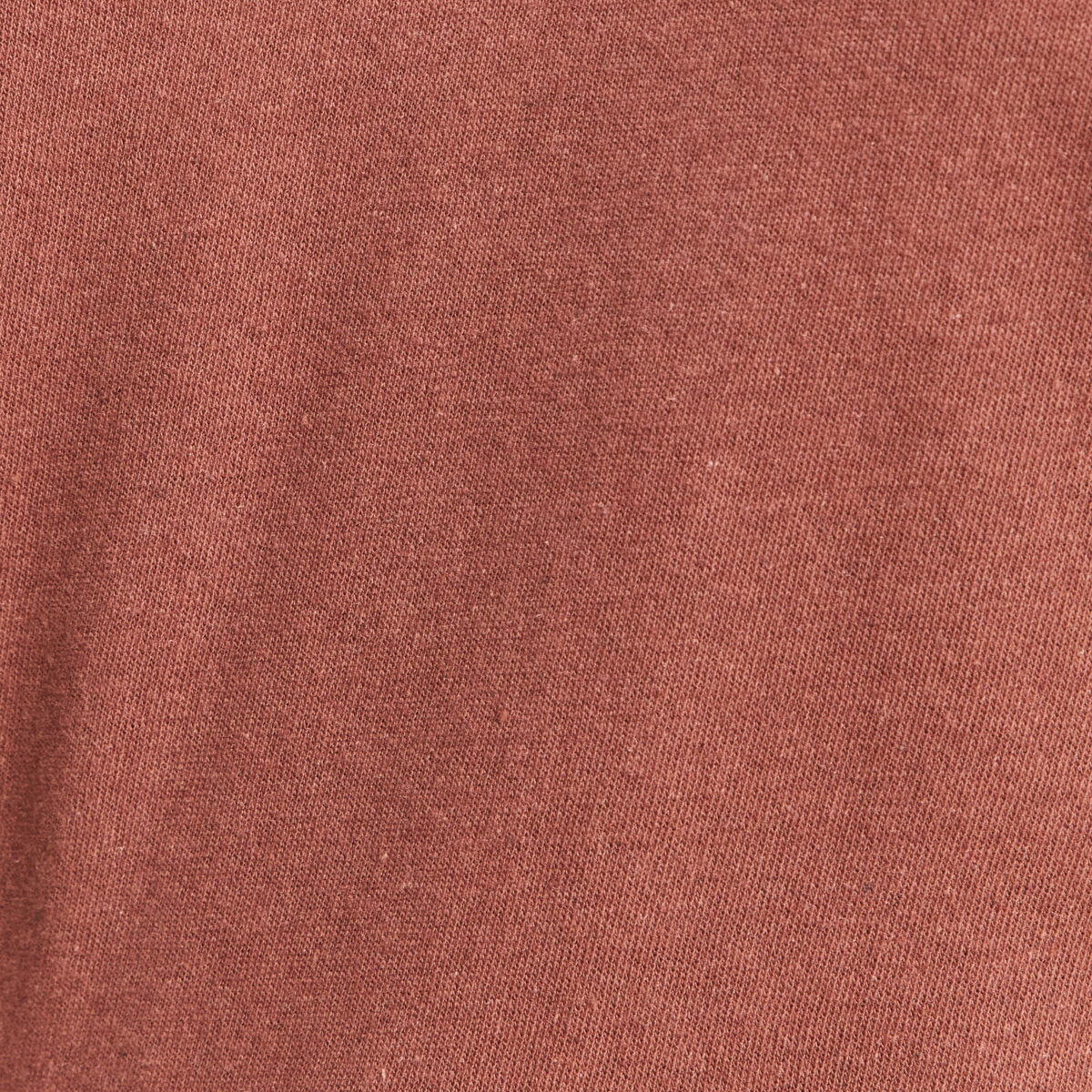 T-shirt col v manches courtes aspect lin marron fonc&eacute; femme