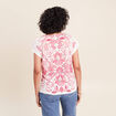 T-shirt macram&eacute; manches courtes ecru femme