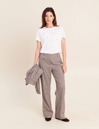 Pantalon 7/8e taille standard marron femme