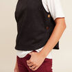 Top cintr&eacute; sans manches col rond noir femme