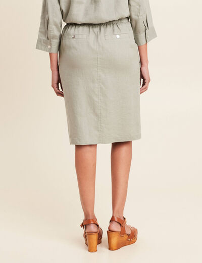 Jupe crayon taille élastiquée vert clair femme