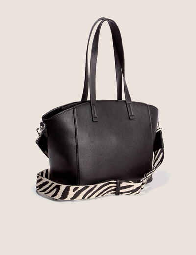 Sac en bandouli&egrave;re doubl&eacute; noir femme