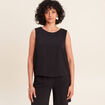 Blouse sans manches col rond fluide noir femme