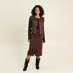 Veste sans manches doubl&eacute;e marron fonc&eacute; femme