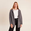 Gilet droit long gris fonc&eacute; femme