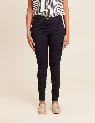 Jean magique ajusté taille standard denim brut femme