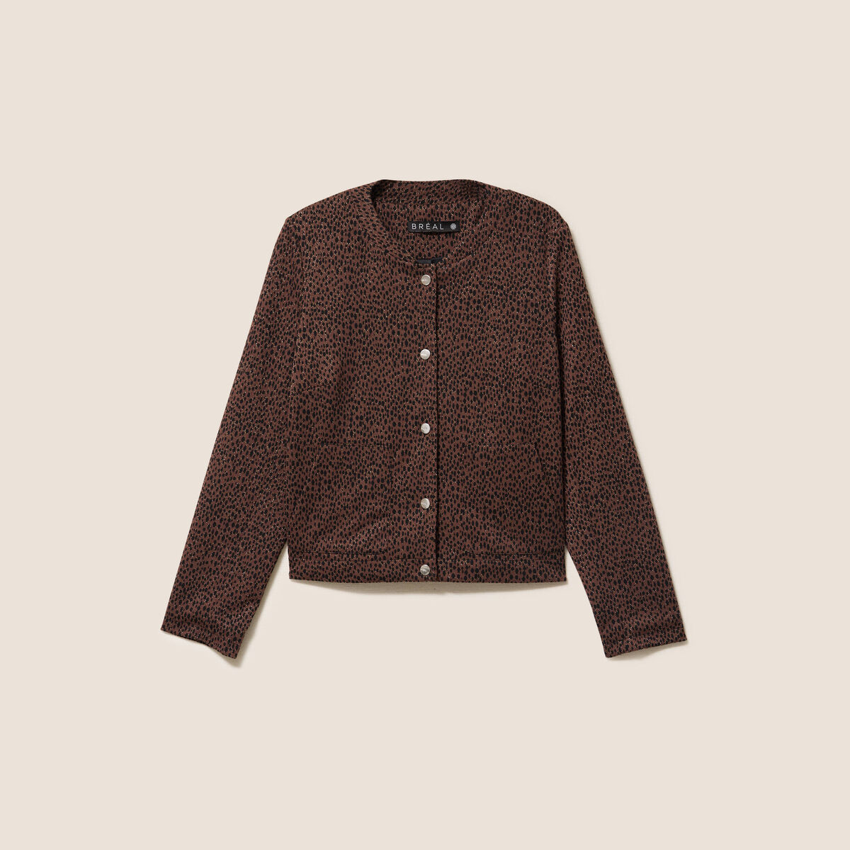 Veste doubl&eacute;e marron femme