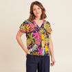 Blouse ample manches courtes multicolore femme