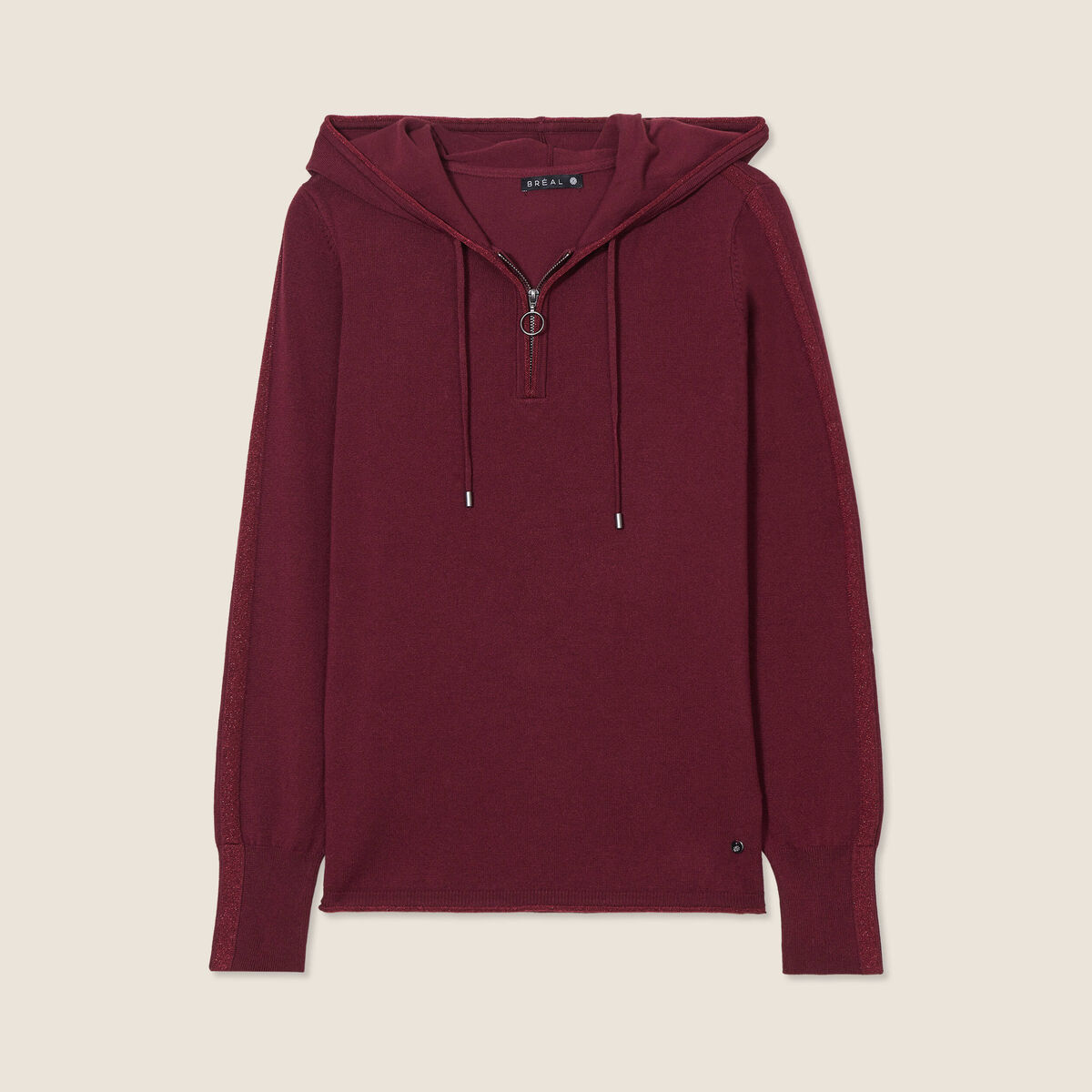 Pull manches longues bordeaux femme